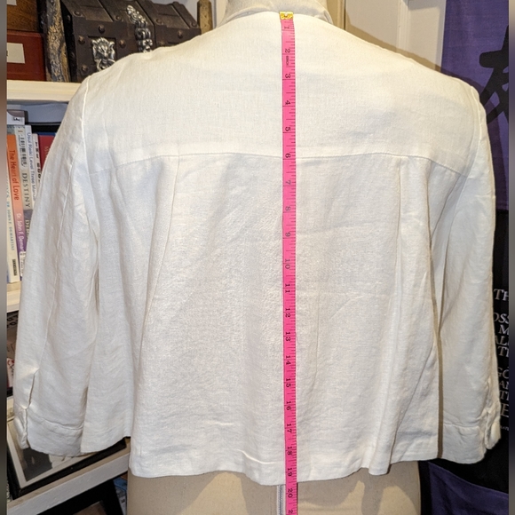 Spiegel Short Jacket size 16 lightweight linen cotton lined off-white - Picture 2 of 8